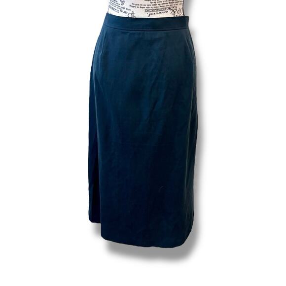 Lafayette 148 Size 14 Blue Front Slit Knee Length Pocket Skirt - 100% Cotton - Picture 5 of 5